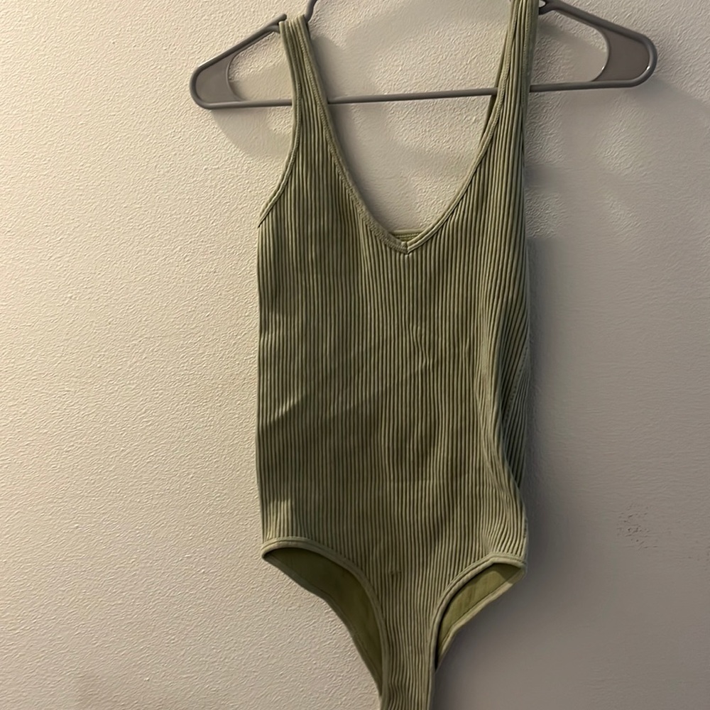 Sage green body suit S/M